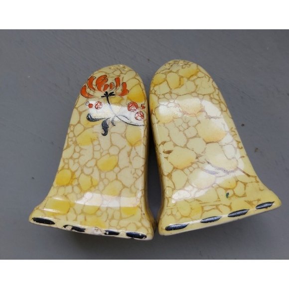 Royal Winton Yellow Pebbles 1430 Salt & Pepper Shakers Set 1930s - Picture 6 of 8